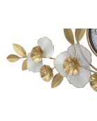 Horloge murale en fer et plastique Flow dorée – 92,5x8x45,5 cm