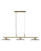 Suspension Emily 3 lumières en verre grise – 100x24x18 cm