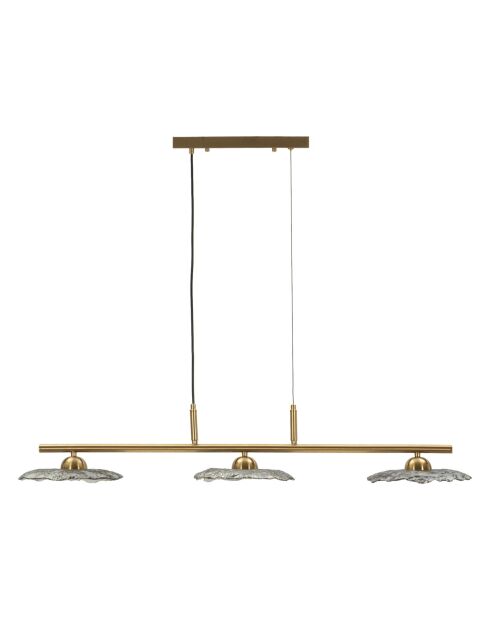Suspension Emily 3 lumières en verre grise – 100x24x18 cm
