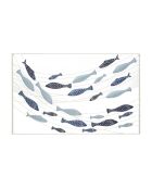 Panneau mural en fer motif poissons multicolore – 96,5x1,5x61 cm