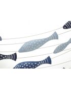 Panneau mural en fer motif poissons multicolore – 96,5x1,5x61 cm