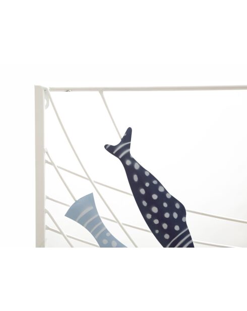 Panneau mural en fer motif poissons multicolore – 96,5x1,5x61 cm