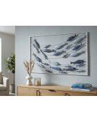 Panneau mural en fer motif poissons multicolore – 96,5x1,5x61 cm