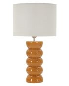 Lampe de table en céramique, fer et tissu Torr moutarde – D.25x46 cm