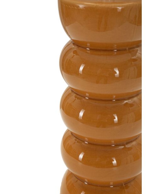 Lampe de table en céramique, fer et tissu Torr moutarde – D.25x46 cm