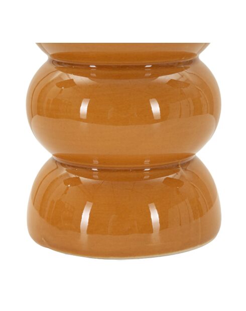 Lampe de table en céramique, fer et tissu Torr moutarde – D.25x46 cm