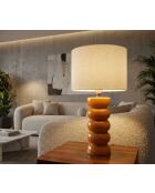 Lampe de table en céramique, fer et tissu Torr moutarde – D.25x46 cm