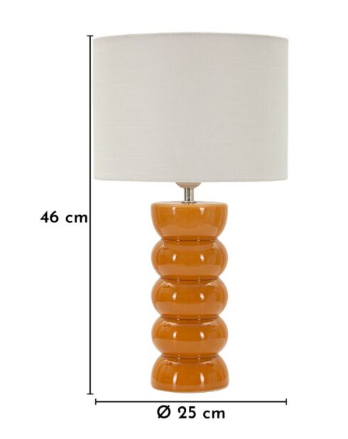 Lampe de table en céramique, fer et tissu Torr moutarde – D.25x46 cm