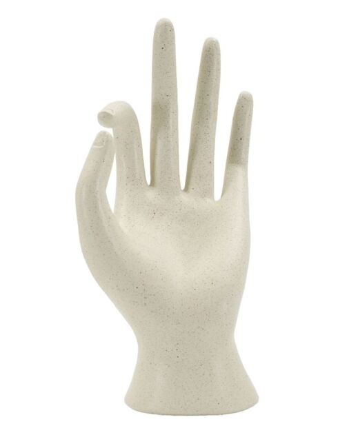 Sculpture OK en pierre crème – 14x10x24 cm