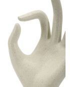 Sculpture OK en pierre crème – 14x10x24 cm