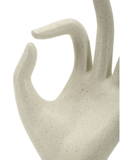 Sculpture OK en pierre crème – 14x10x24 cm