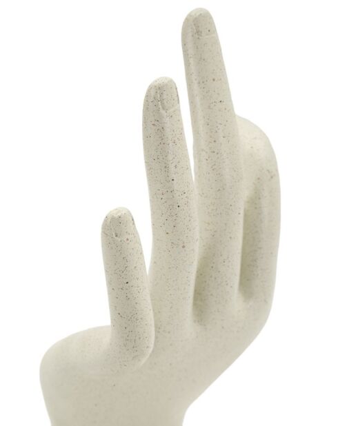 Sculpture OK en pierre crème – 14x10x24 cm
