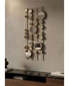 Panneau mural en fer Small Mirrors doré – 35,5x1,5x90 cm
