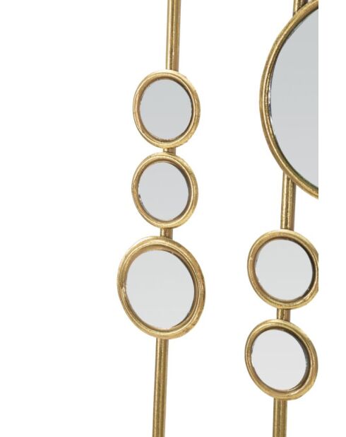Panneau mural en fer Small Mirrors doré – 35,5x1,5x90 cm