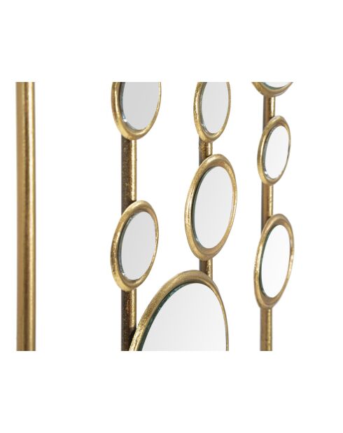 Panneau mural en fer Small Mirrors doré – 35,5x1,5x90 cm