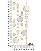 Panneau mural en fer Small Mirrors doré – 35,5x1,5x90 cm