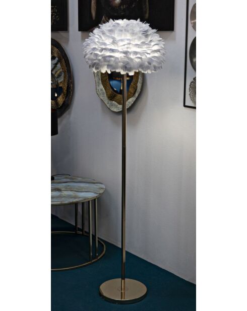 Lampadaire en fer et plastique Feathers Slim gris – D.43x170 cm