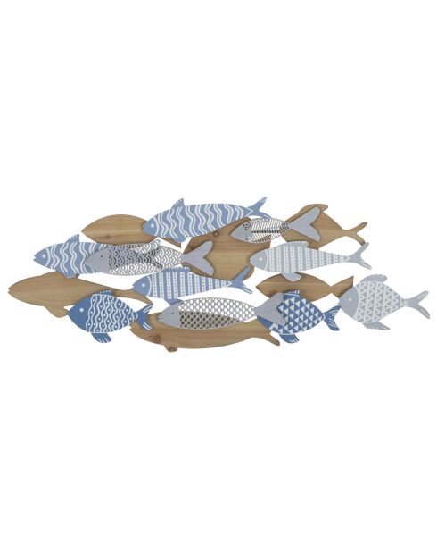 Panel de pared de hierro Fish Sea multicolor — 91x3x33,5 cm