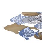 Panel de pared de hierro Fish Sea multicolor — 91x3x33,5 cm