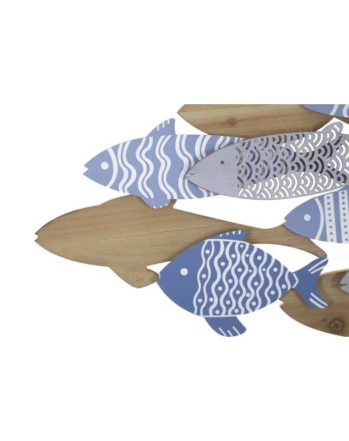 Panel de pared de hierro Fish Sea multicolor — 91x3x33,5 cm