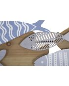 Panel de pared de hierro Fish Sea multicolor — 91x3x33,5 cm