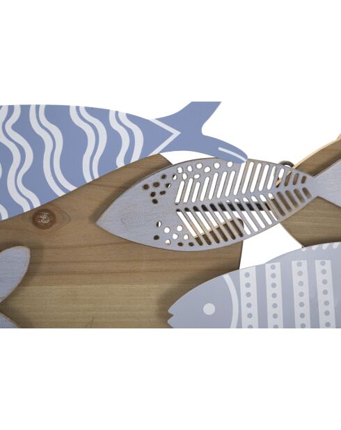 Panel de pared de hierro Fish Sea multicolor — 91x3x33,5 cm