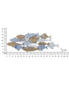 Panel de pared de hierro Fish Sea multicolor — 91x3x33,5 cm