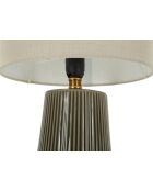 Lampe de table en céramique, fer et tissu Harmony verte – D.20x41,5 cm