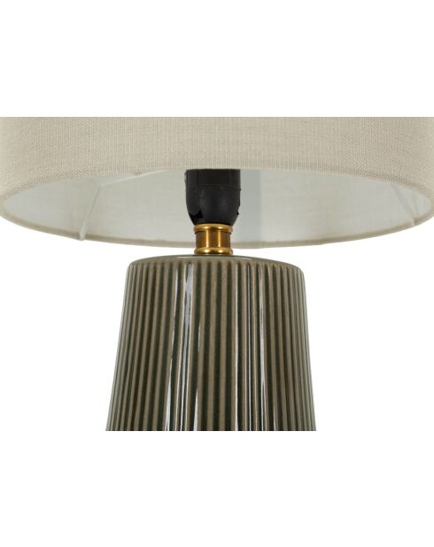 Lampe de table en céramique, fer et tissu Harmony verte – D.20x41,5 cm