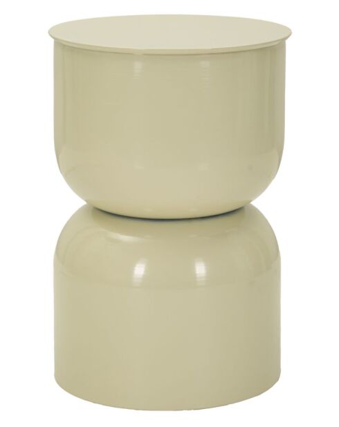 Table d’appoint en métal Oyi crème – D.31x46 cm
