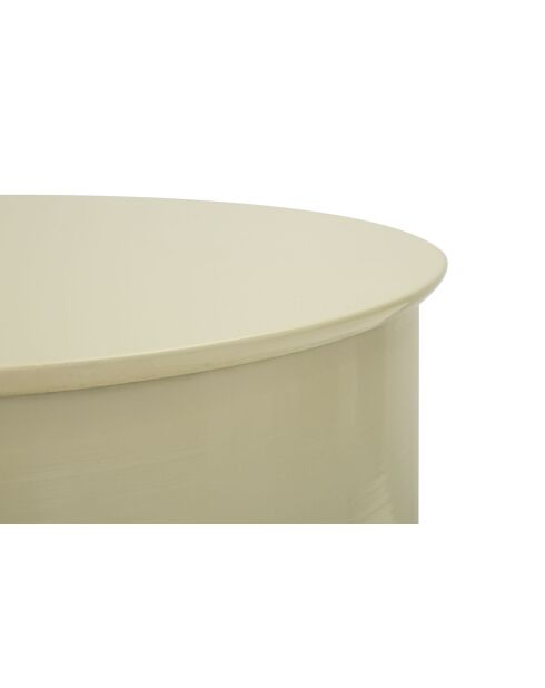 Table d’appoint en métal Oyi crème – D.31x46 cm