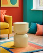Table d’appoint en métal Oyi crème – D.31x46 cm
