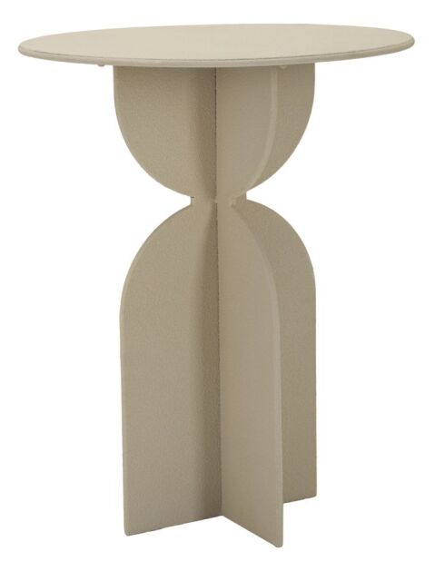 Table d’appoint en fer Dune crème – D.45x58 cm