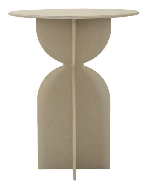 Table d’appoint en fer Dune crème – D.45x58 cm