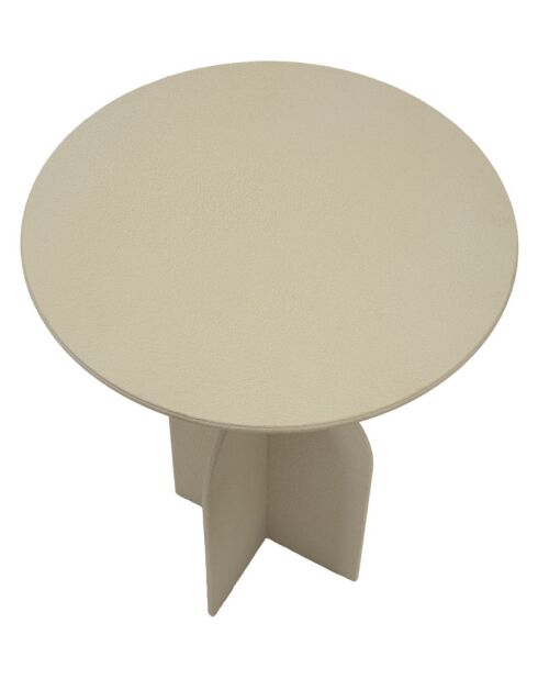 Table d’appoint en fer Dune crème – D.45x58 cm