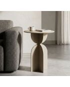 Table d’appoint en fer Dune crème – D.45x58 cm