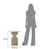 Table d’appoint en fer Dune crème – D.45x58 cm