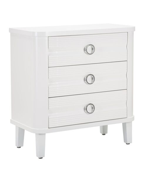 Commode en bois de sapin, mdf et métal Shine blanche – 81x40x84 cm