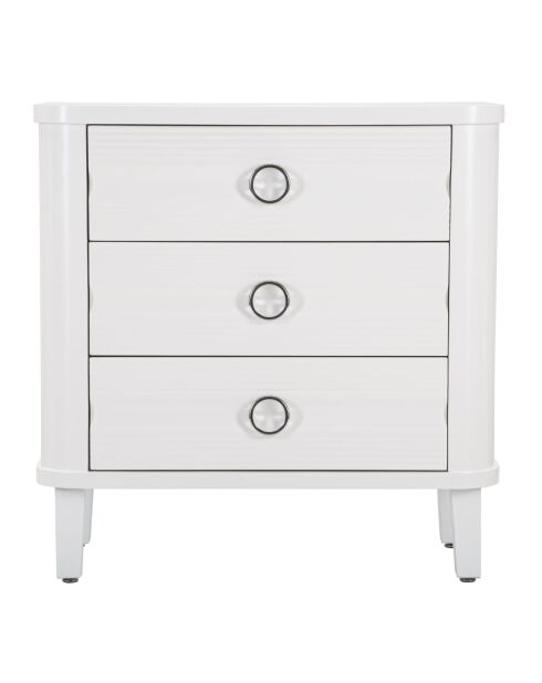 Commode en bois de sapin, mdf et métal Shine blanche – 81x40x84 cm