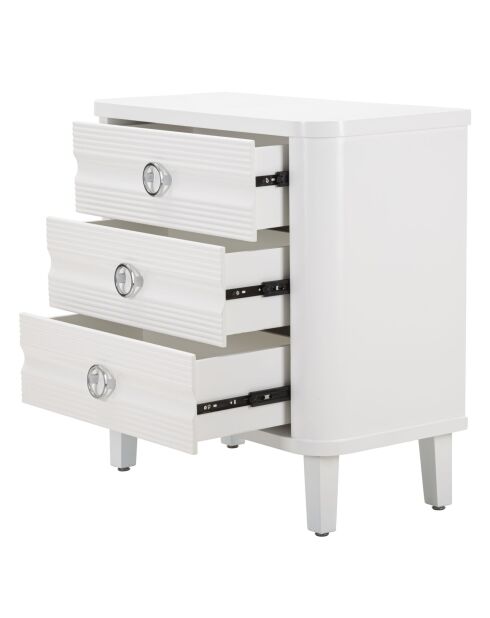 Commode en bois de sapin, mdf et métal Shine blanche – 81x40x84 cm