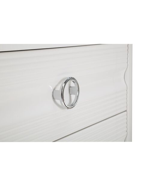 Commode en bois de sapin, mdf et métal Shine blanche – 81x40x84 cm
