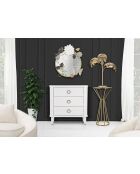 Commode en bois de sapin, mdf et métal Shine blanche – 81x40x84 cm
