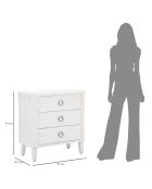 Commode en bois de sapin, mdf et métal Shine blanche – 81x40x84 cm