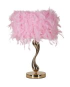 Lampe de table en fer et plastique Cart rose – D.25x47 cm