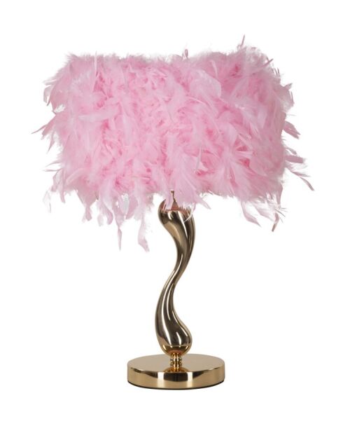 Lampe de table en fer et plastique Cart rose – D.25x47 cm