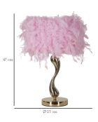 Lampe de table en fer et plastique Cart rose – D.25x47 cm
