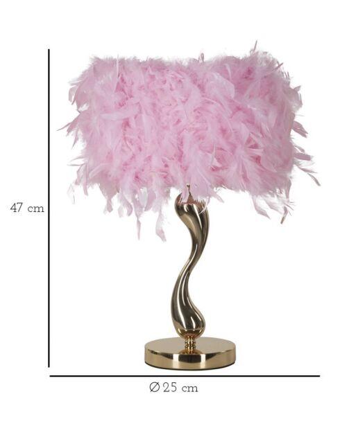 Lampe de table en fer et plastique Cart rose – D.25x47 cm