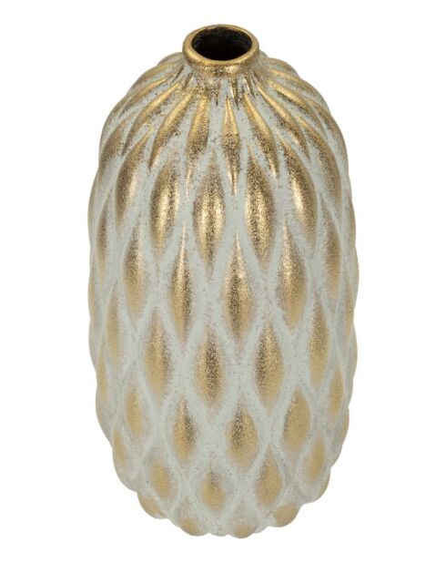 Vase en céramique Pepitas gris/or – D.18,5x37,5 cm
