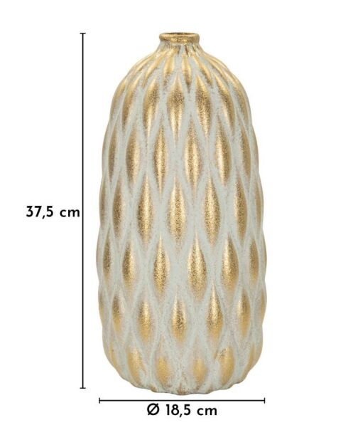 Vase en céramique Pepitas gris/or – D.18,5x37,5 cm