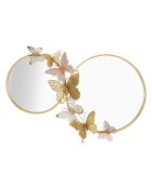 Miroir mural en fer et mdf Double papillons rose multicolore – 81x3x52,5 cm